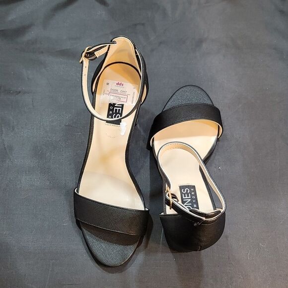 BRAND JONE NEW YORK CHUNKY HIGH HEEL OPEN TOE ADJUSTABLE BUCKLE SANDALS - Picture 4 of 14